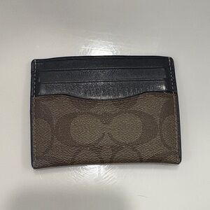 Coach Black and Brown Signature Card Holder